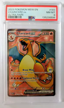 Charizard ex 183/165 Pokemon TCG Scarlet & Violet 151 Ultra Rare Full Art PSA 8 - Image 1