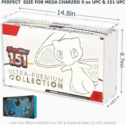 Acrylic Case for Pokemon 151 UPC Or Mega Charizard X EX UPC w/ magnetic lid - Image 1