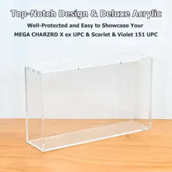 Acrylic Case for Pokemon 151 UPC Or Mega Charizard X EX UPC w/ magnetic lid - Image 3
