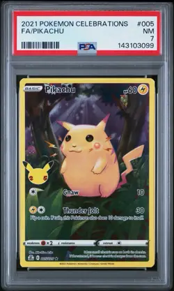 2021 POKEMON CELEBRATIONS #005 FULL ART/PIKACHU PSA 7 - Image 1