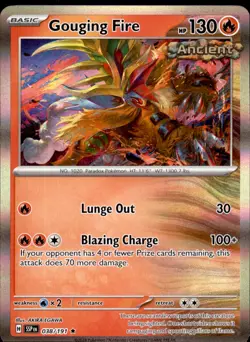 Gouging Fire 038/191 Holo Rare - Pokemon SV08: Surging Sparks 2016 NM - Image 1