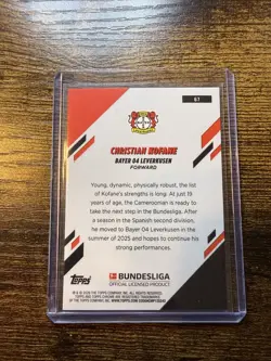 2025-26 Topps Chrome Bundesliga Sapphire Christian Kofane RC Gold /50 Leverkusen - Image 2