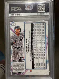 2023 Topps Cosmic Chrome Aaron Judge #62 Gold Interstellar Refractor /50 PSA 10 - Image 2