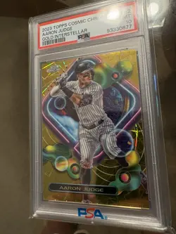 2023 Topps Cosmic Chrome Aaron Judge #62 Gold Interstellar Refractor /50 PSA 10 - Image 4