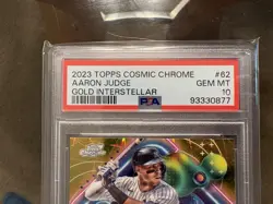 2023 Topps Cosmic Chrome Aaron Judge #62 Gold Interstellar Refractor /50 PSA 10 - Image 5