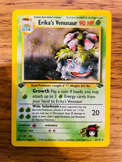 1st Edition Erika's Venusaur (4/132) Holo Gym Challenge Pokemon Card! FREE P&P! - Image 1