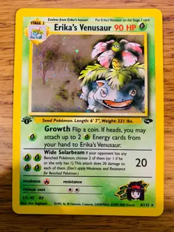 1st Edition Erika's Venusaur (4/132) Holo Gym Challenge Pokemon Card! FREE P&P! - Image 2