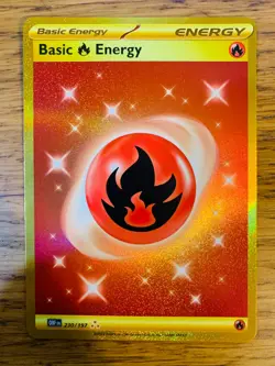 N-MINT! Fire Energy (230/197) S&V Obsidian Flames Hyper Rare Gold Pokemon Card! - Image 1