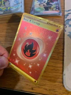 N-MINT! Fire Energy (230/197) S&V Obsidian Flames Hyper Rare Gold Pokemon Card! - Image 4