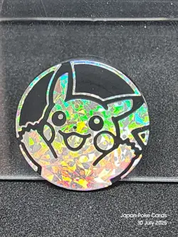 Pikachu Silver Plastic Coin Japanese Pokemon Card - Image 1