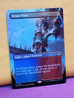 1x FOIL BORDERLESS ALT ART Steam Vents, NM, RVR, Magic: the Gathering, MtG - Image 3