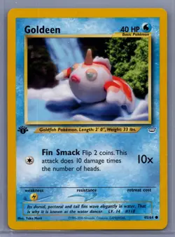 1st Edition Neo Revelation Goldeen 45/64 Pokemon Card WOTC Vintage NM - Image 1