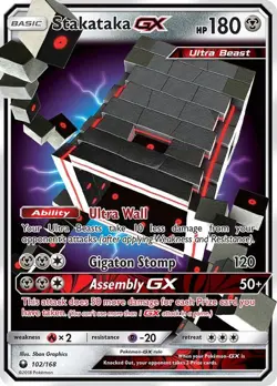 Stakataka GX (102/168) [Sun & Moon: Celestial Storm] Lightly Played Holofoil - Image 1