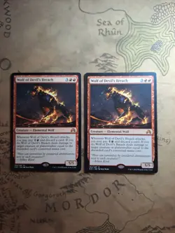 2X MTG Wolf of Devil's Breach Shadows Over Innistrad Mythic Rare 192/297 LP - Image 1