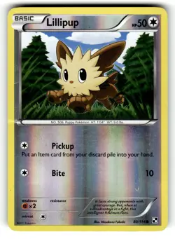 Pokemon: Black and White Lillipup (80) #80/114 Common,Reverse Holo .VO5 - Image 1