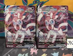 2 x Sylveon VMAX 075/203 Ultra Rare Holo Evolving Skies SWSH 2021 Pokemon TCG NM - Image 1