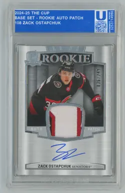 2024-25 Upper Deck The Cup Rookie Auto Patch /249 Zack Ostapchuk Rookie Auto - Image 1