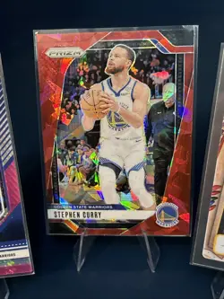 Steph Curry 3 Card Color & Insert Lot, Show & Tell, Pink Prizm, Red Ice Warriors - Image 2