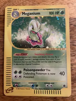 Pokemon TCG Meganium Holo Rare Card 18/165 2002 Unlimited Near Mint / LPVintage - Image 1