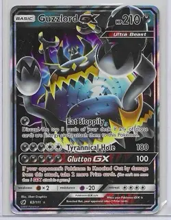 Pokemon Guzzlord GX Ultra Rare Holo SM Crimson Invasion 63/111 HP210 Card - Image 1