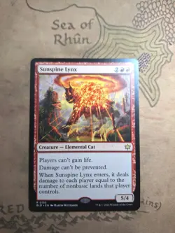 Sunspine Lynx Elemental Bloomburrow, Magic the Gathering MTG LP + Foil Mountain - Image 3