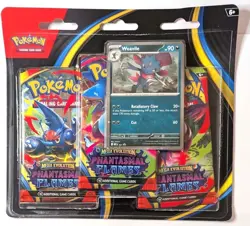 Pokemon TCG: Phantasmal Flames Weavile 3-Pack Blister Box Set Promos Sealed - Image 1