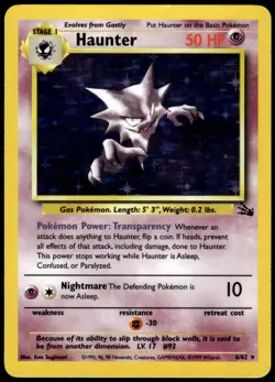 Haunter 6/62 Fossil Holo Rare MP Pokemon 1999 - Image 1