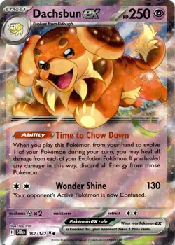 Pokemon Dachsbun ex 067/142 Stellar Crown Full Art Holo NM - Image 1