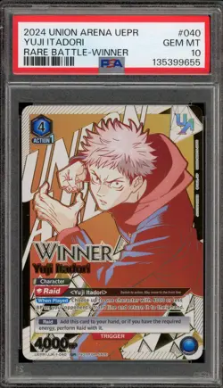 Union Arena Yuji Itadori Rare Battle Winner #040 PSA 10 Gem Mint - Image 1