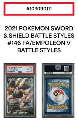 Empoleon V 146/163 Alternate Alt Art Battle Styles 2021 Pokemon PSA Gem Mint 10 - Image 3