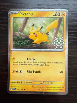 Pikachu 025/165 Pokemon Holiday Calendar 2025 Festive Stamp Snowflake - Image 1