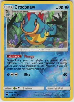 Pokemon Croconaw 19/73 Shining Legends Reverse Holo card - Image 1