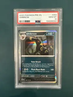 2025 PSA 10 Pokemon PRE EN Prismatic Evolutions Umbreon Holo 059/131 Gem Mint - Image 1