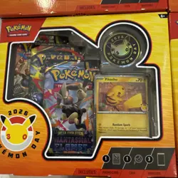 Lot of 5 Pokemon Day 2026 Collection Sealed Box Foil Pikachu Stamp Coin 3 Packs - Image 4