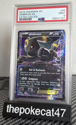 2016 POKEMON XY FATES COLLIDE #55 UMBREON EX PSA 9 - Image 1