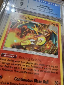 Pokemon 2019 Charizard 14/181 Cosmos Holo Costco 5-Pack Tins Team Up CGC 9 - Image 2