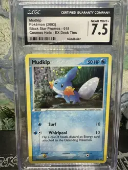 2003 Pokemon Mudkip Cosmos Holo Black Star Promos 018 EX Deck Tin CGC 7.5 - Image 1