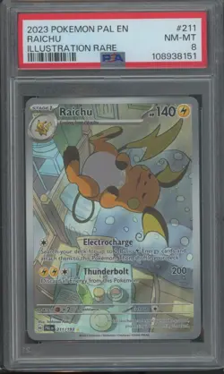 Pokemon TCG Raichu 211/193 Paldea Evolved Illustration Rare PSA 8 - Image 1