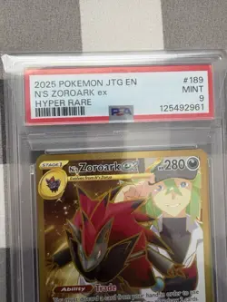 2025 POKEMON JTG EN-JOURNEY TOGETHER HYPER RARE #189 N'S ZOROARK EX PSA 9 - Image 3