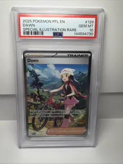 PSA 10 2025 POKEMON PFL EN-PHANTASMAL FLAMES #129 DAWN SPECIAL ILLUSTRATION RARE - Image 1