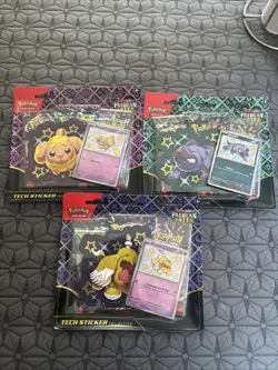 Pokemon Scarlet & Violet Paldean Fates 3 Pack Blister Lot Of 3- Full Art Set - Image 1