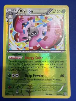 Vivillon - Pokemon BREAKthrough Reverse Holo #15/162 - NM/MINT - Image 1