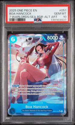 ONE PIECE Op07 051 SEVEN WARLORDS OF THE SEA PROMO ALT ART BOA HANCOCK PSA 10 - Image 1
