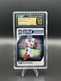 2024 Donruss Optic Malik Nabers Play Action RC #8 CGC Pristine 10! - Image 1