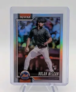 Nolan McLean 2026 Topps Series 1 Baseball #214 Rainbow Foil RC SP Mets - Image 1