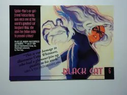 1994 MARVEL MASTERPIECES - BASE CARD # 6 BLACK CAT - Image 2