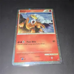 Pokemon Entei Promo Holo 80 HP HGSS20 Hgss Basic Volcano Pokemon TCG Card - Image 1