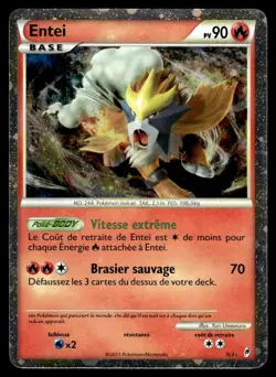 2011 Pokemon TCG Card Call of Legends Shining Entei SL3 Secret Rare Holo Swirl - Image 1