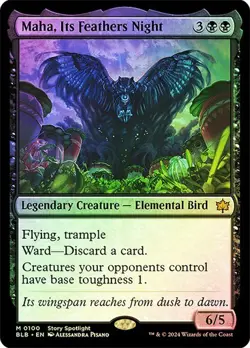 Maha, Its Feathers Night *FOIL* - BLB-BF - NM - Magic The Gathering - MTG - Image 1