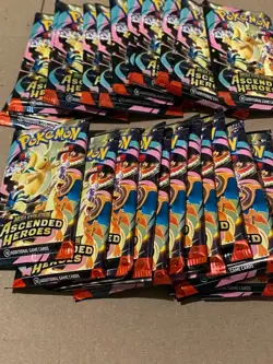 Lot of 56 Pokemon TCG Mega Evolution Ascended Heroes Booster Packs SEALED Lot - Image 4